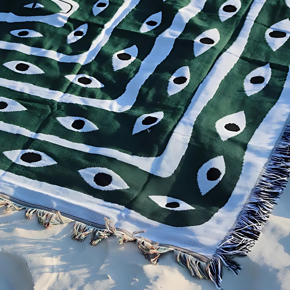 Labyrinth Snake Art Throw Blanket