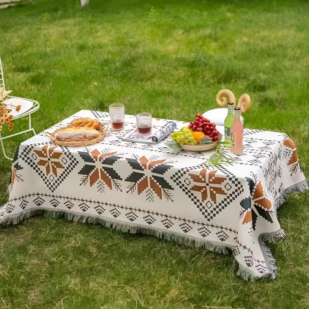 Patterned Boho Picnic Mat – Moroccan Style Outdoor Blanket