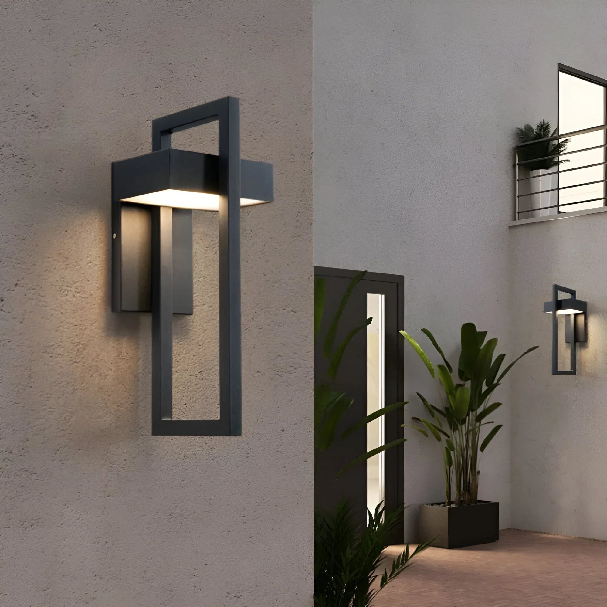 Black IP65 LED Outdoor Wall Lamp – Anti-Rust Aluminum Fixture