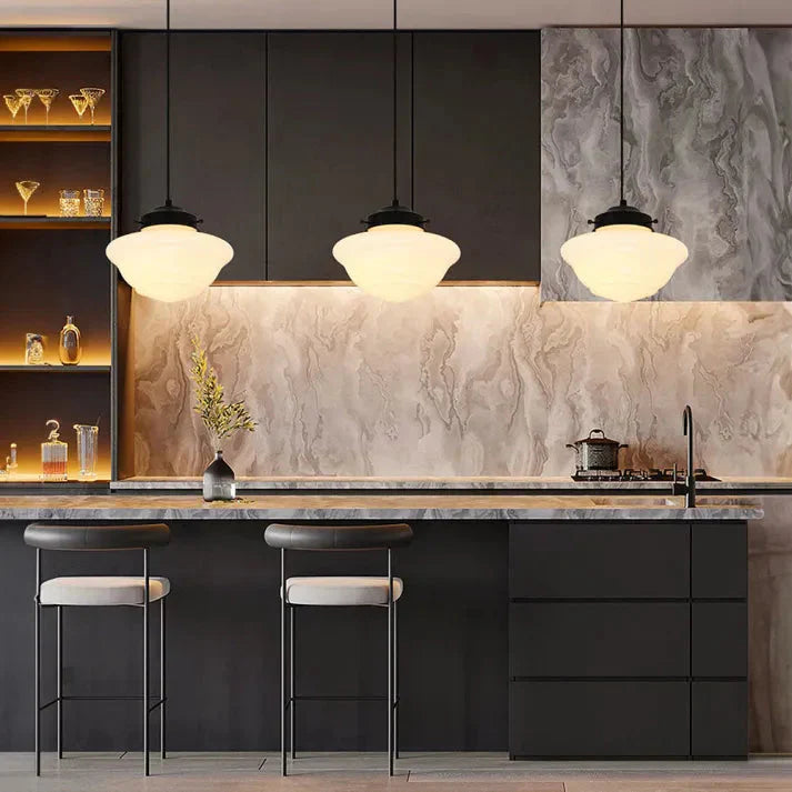 Geometric Pendant Lamp | Frosted White Glass Shade