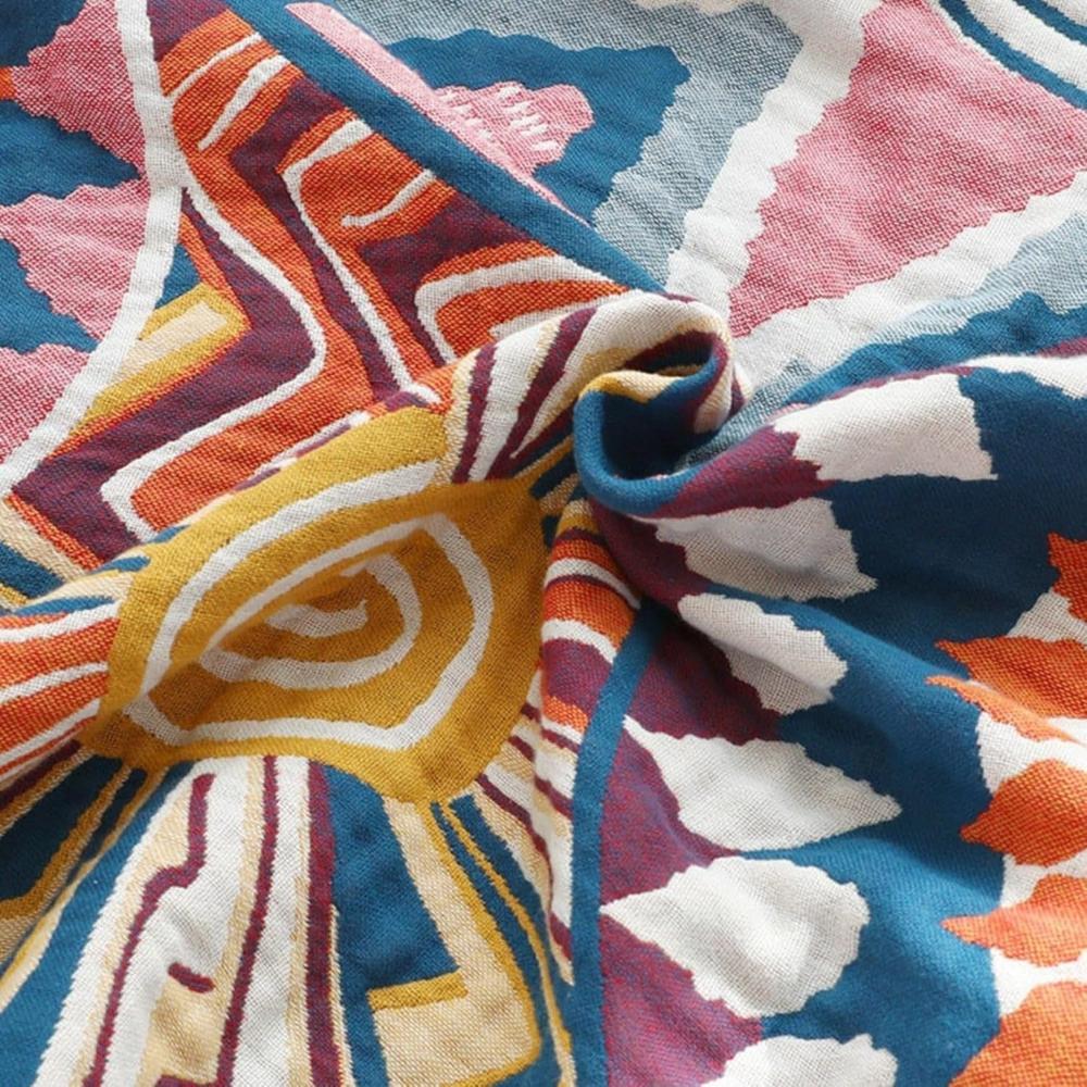 Nordic Sunburst Cotton Throw Blanket