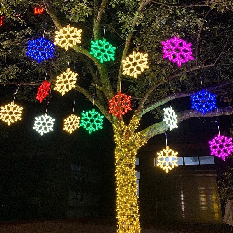 Magical LED Snowflake Christmas Lights | Festive Party Decoration
