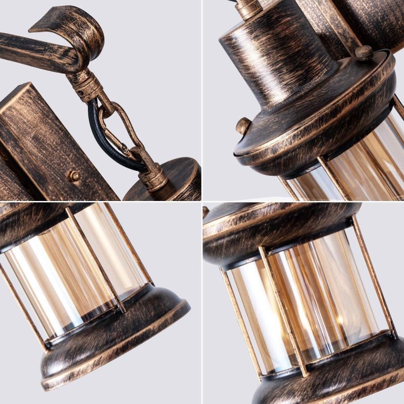 Industrial Plug-In Wall Light – Vintage Sconce with Clear Glass Shade