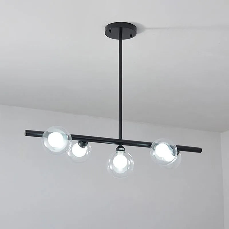 Nordic Linear Pendant Light – Bubble Glass Shades, Modern Design