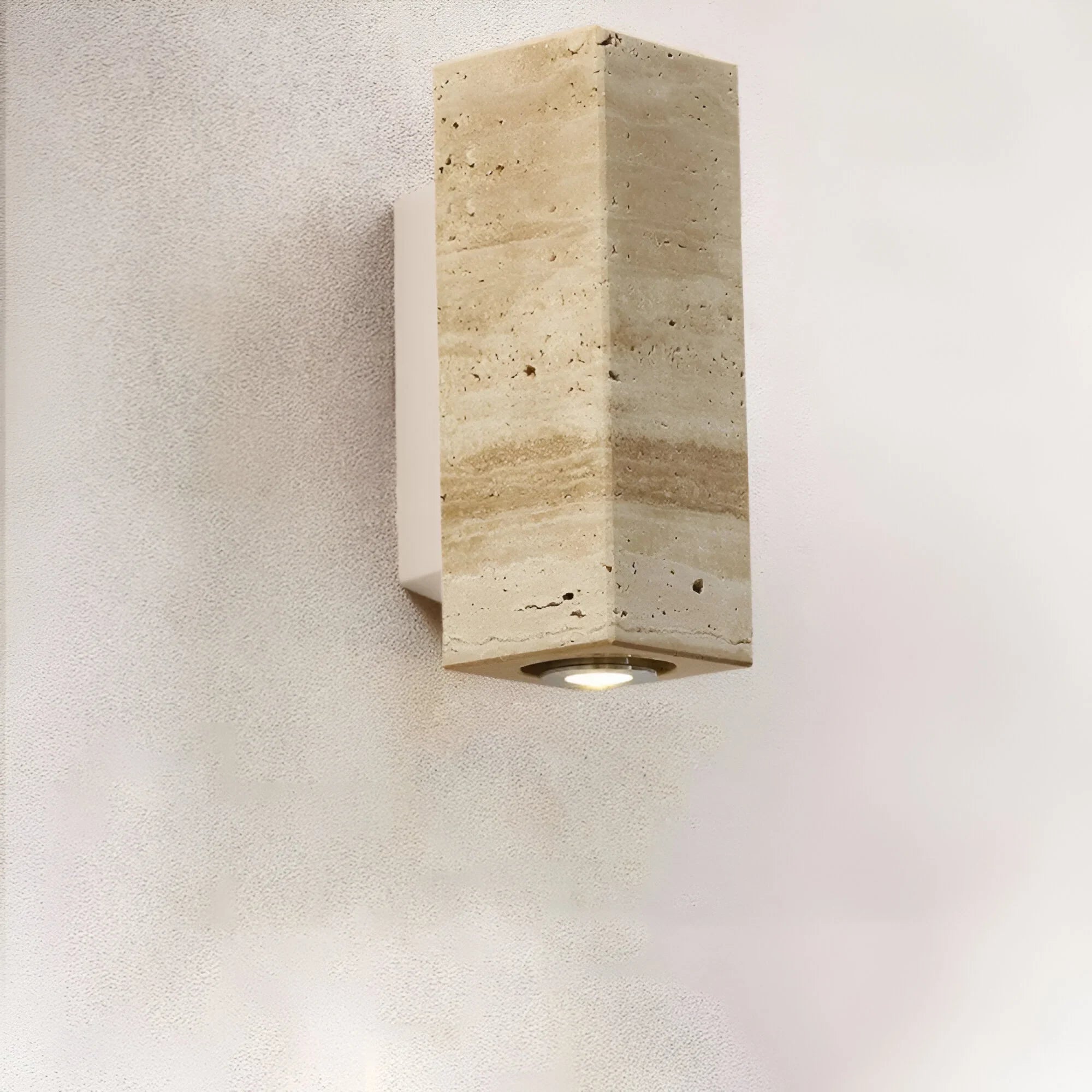 Travertine Wall Sconce – Natural Stone Light Fixture for Hallway or Bedroom