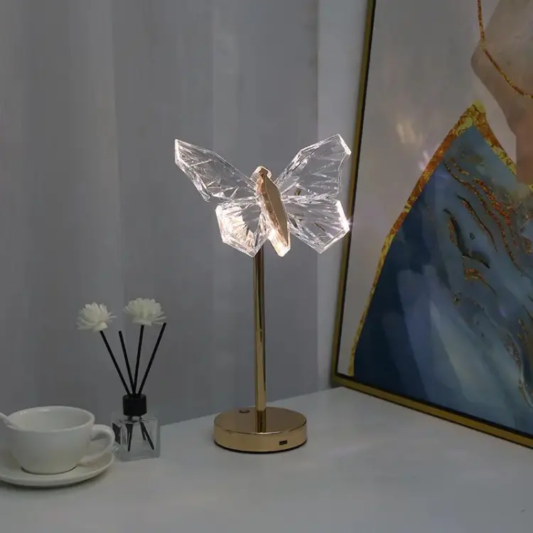 Glowing Crystal Butterfly LED Table Lamp