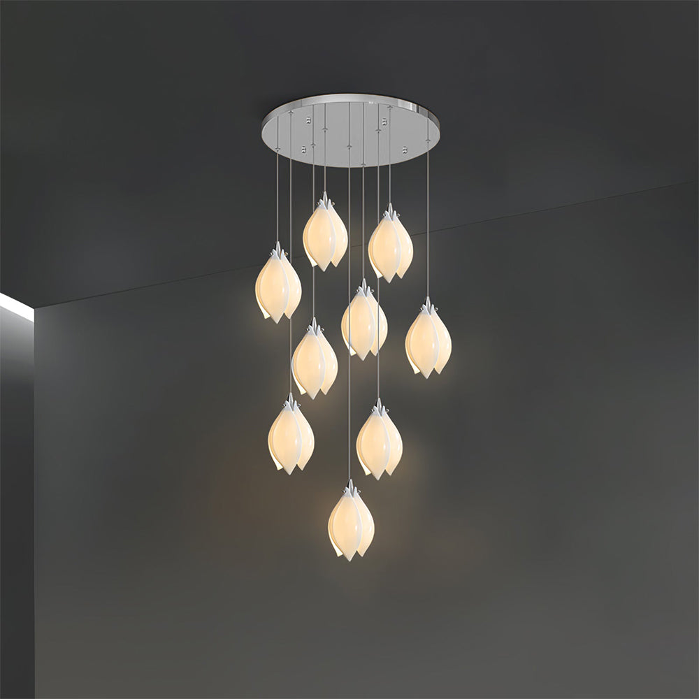 Multi-Drop Flower Pendant Light – Decorative Chandelier