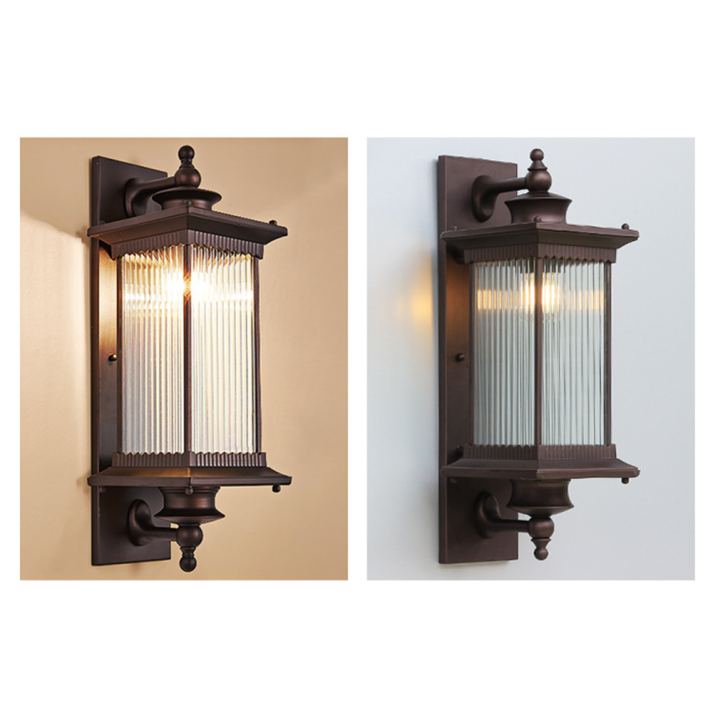 Outdoor Wall Lamp with Rectangular Retro Housing