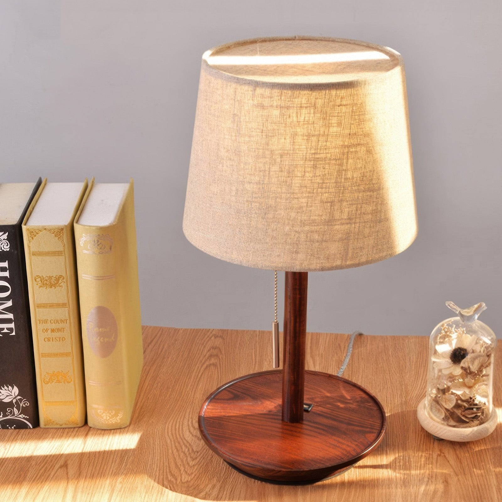 Nordic Walnut Base with Fabric Shade Table Lamp