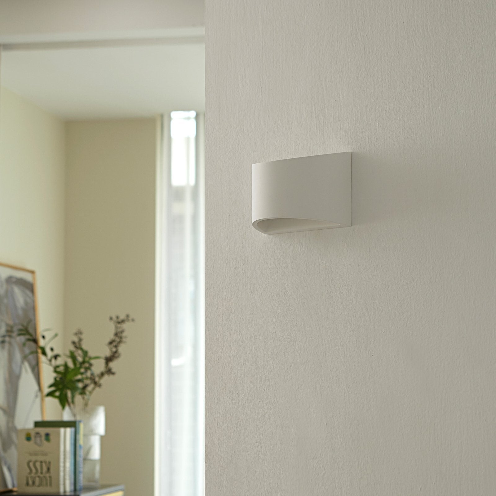 Modern White Plaster Wall Light – Uplight and Downlight Fixture