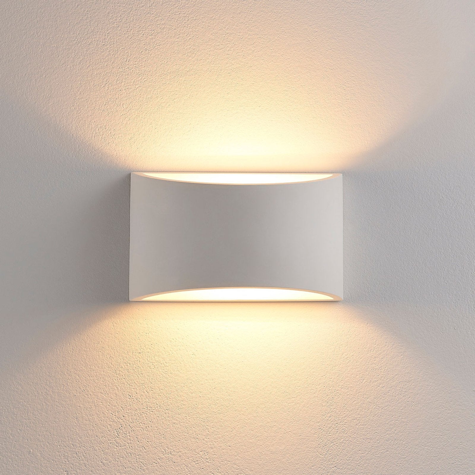 Modern White Plaster Wall Light – Uplight and Downlight Fixture