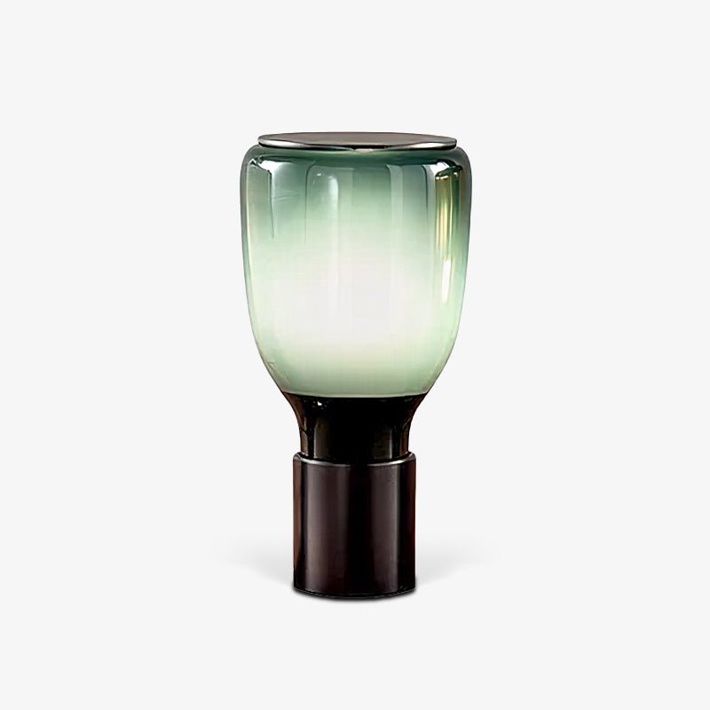 Decorative Green and Amber Glass Table Lamp – E26/E27 LED Compatible