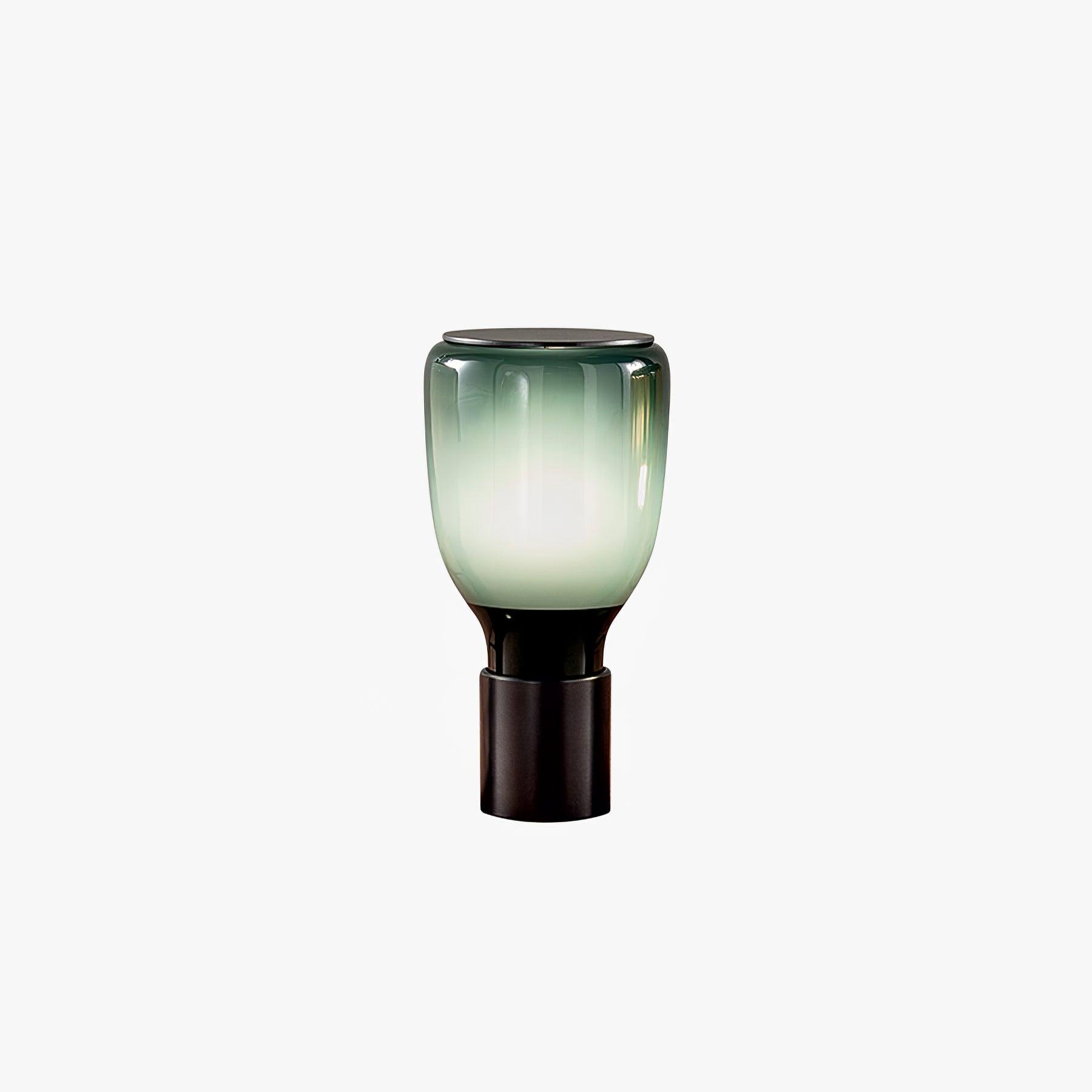 Decorative Green and Amber Glass Table Lamp – E26/E27 LED Compatible