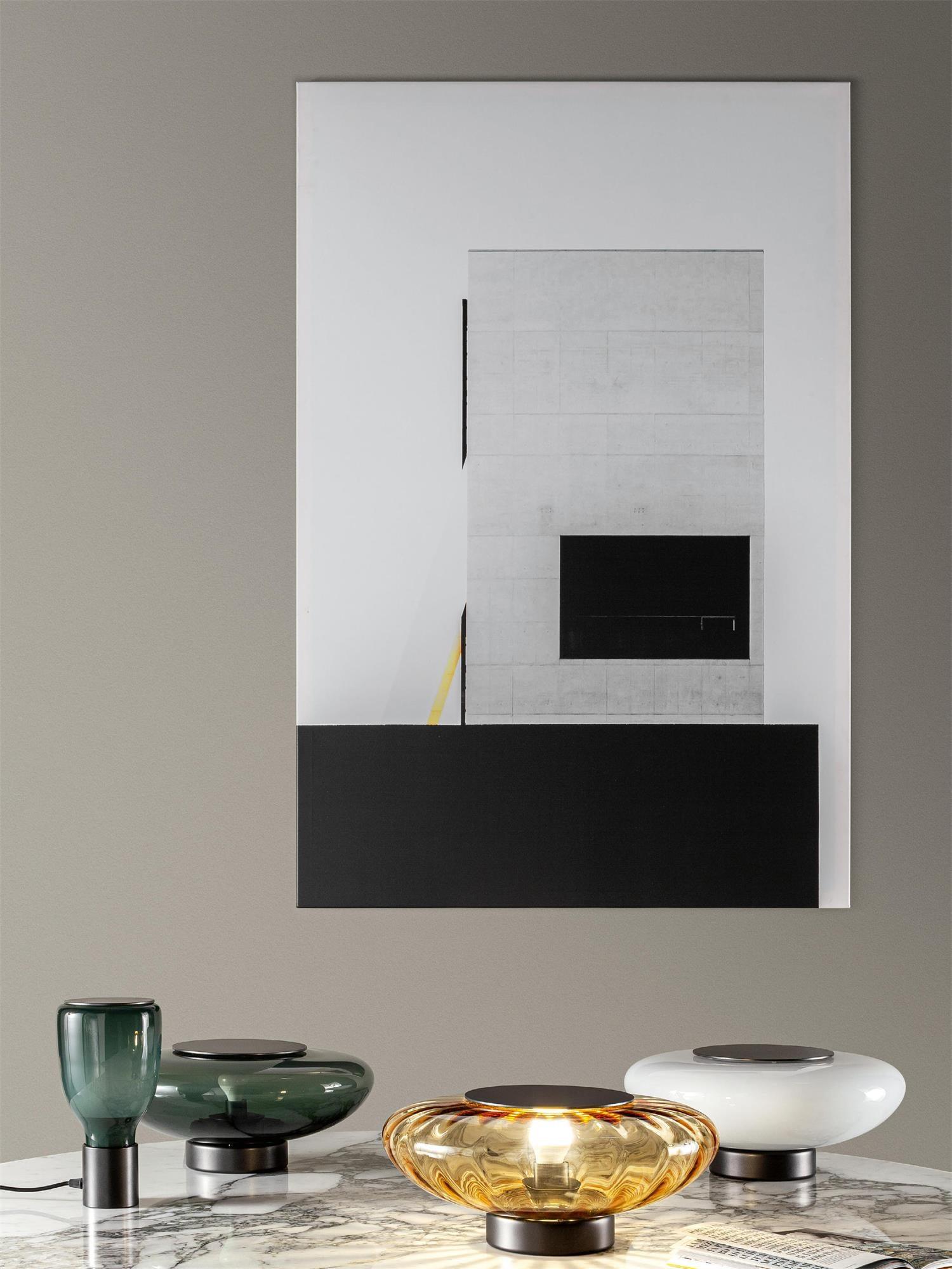 Decorative Green and Amber Glass Table Lamp – E26/E27 LED Compatible