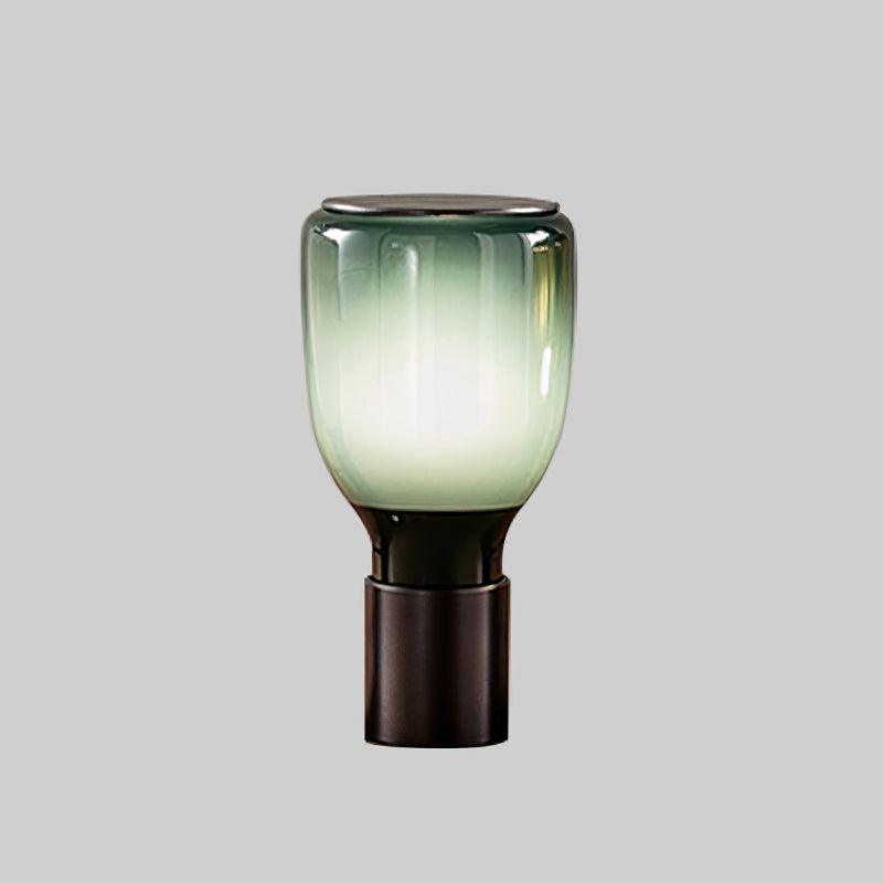 Decorative Green and Amber Glass Table Lamp – E26/E27 LED Compatible