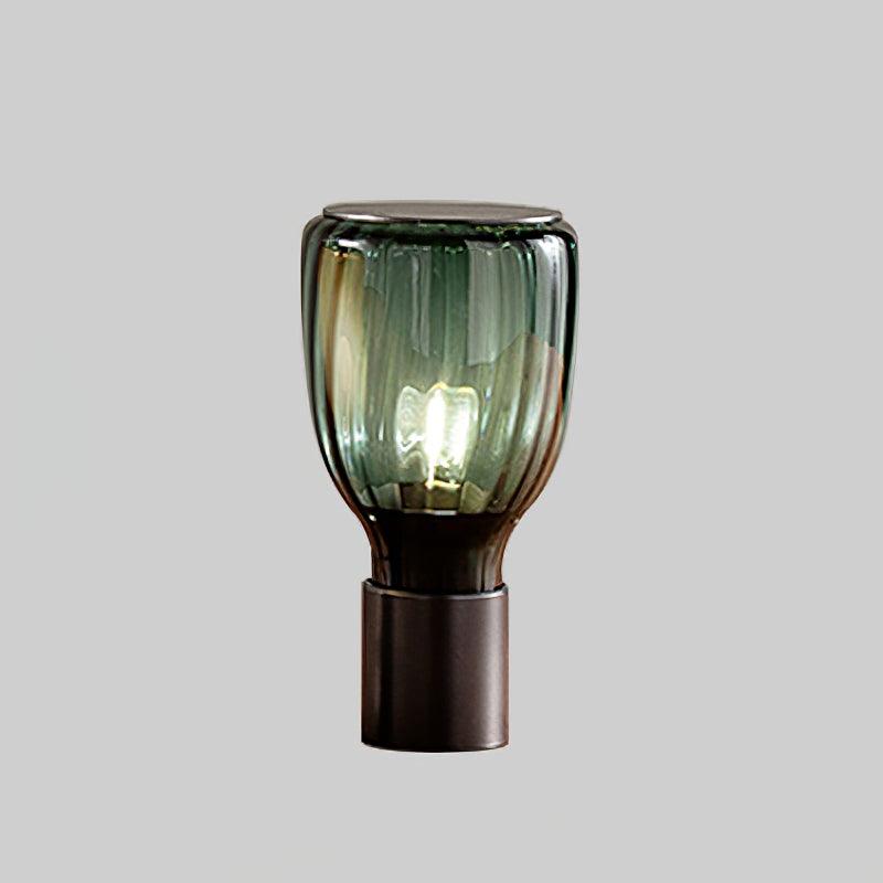 Decorative Green and Amber Glass Table Lamp – E26/E27 LED Compatible