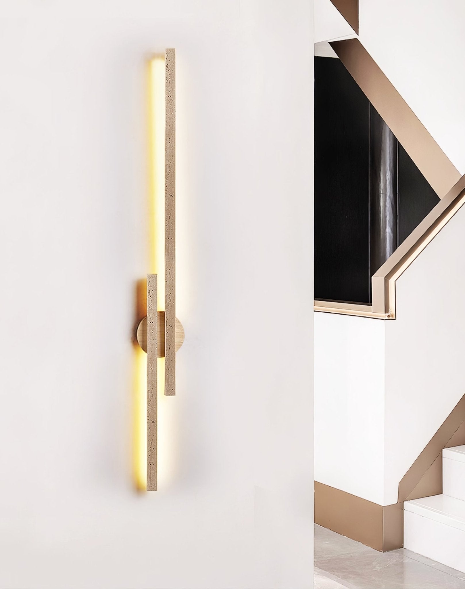 Travertine LED Wall Sconce – Minimalist Stone Wall Lamp
