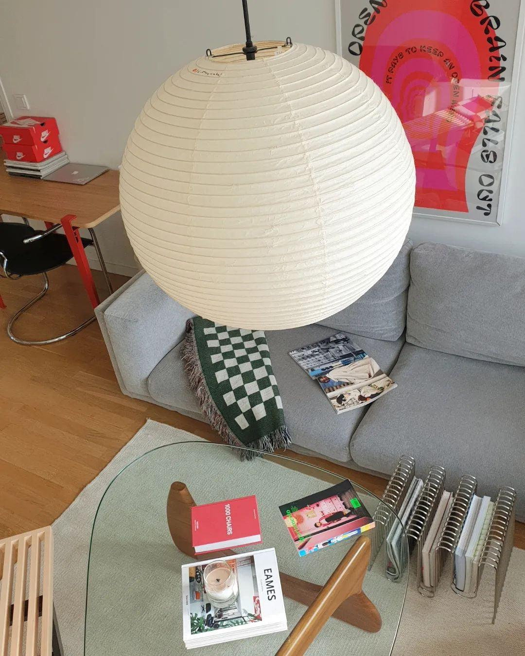 Sphere-Shape Paper Pendant Light | Mid-Century Accent