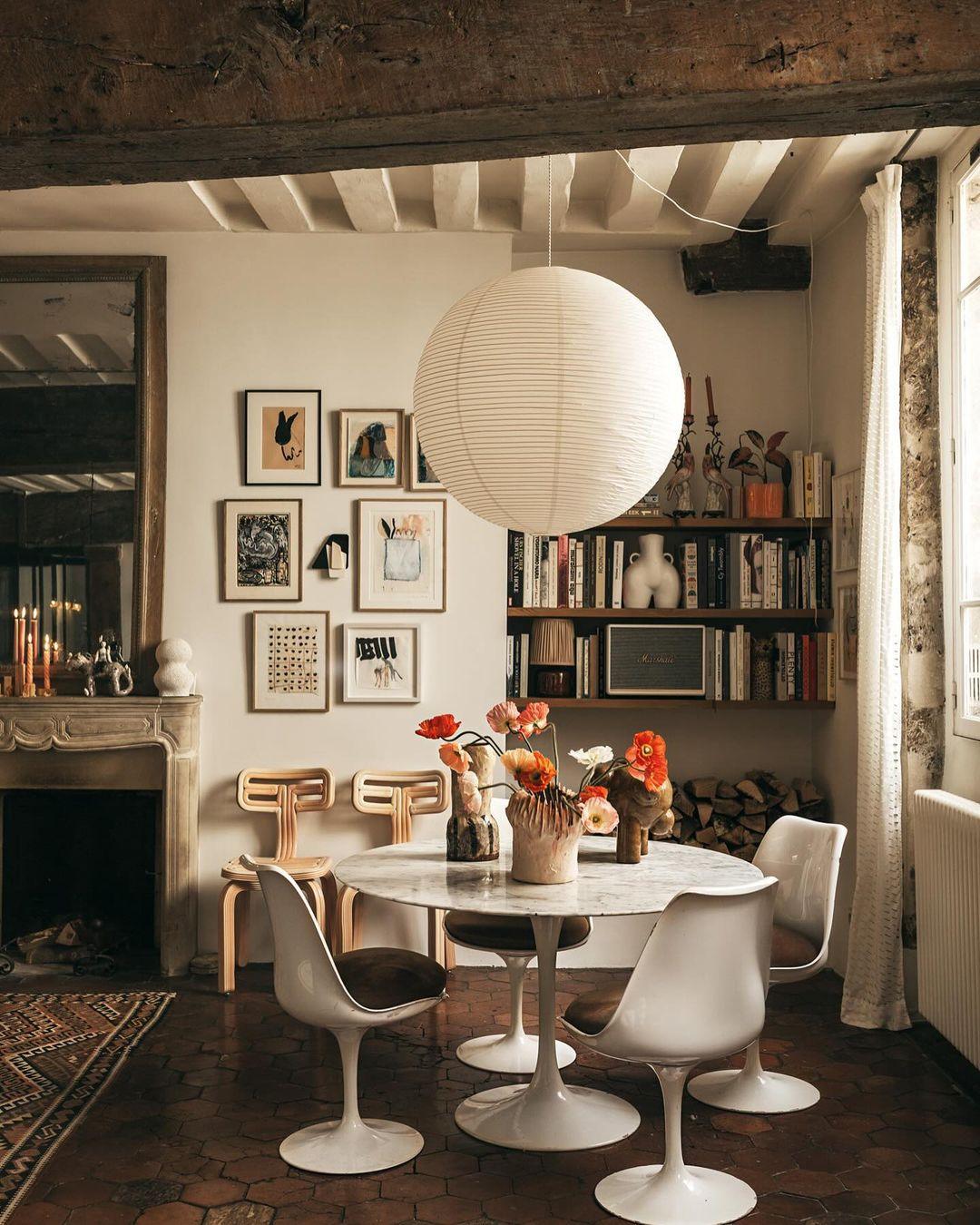 Sphere-Shape Paper Pendant Light | Mid-Century Accent