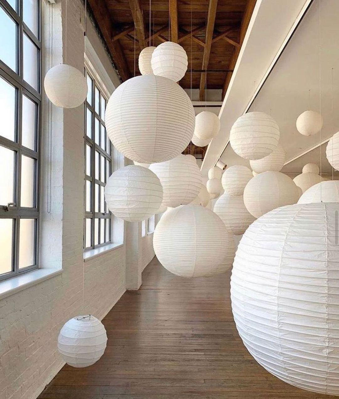 Sphere-Shape Paper Pendant Light | Mid-Century Accent