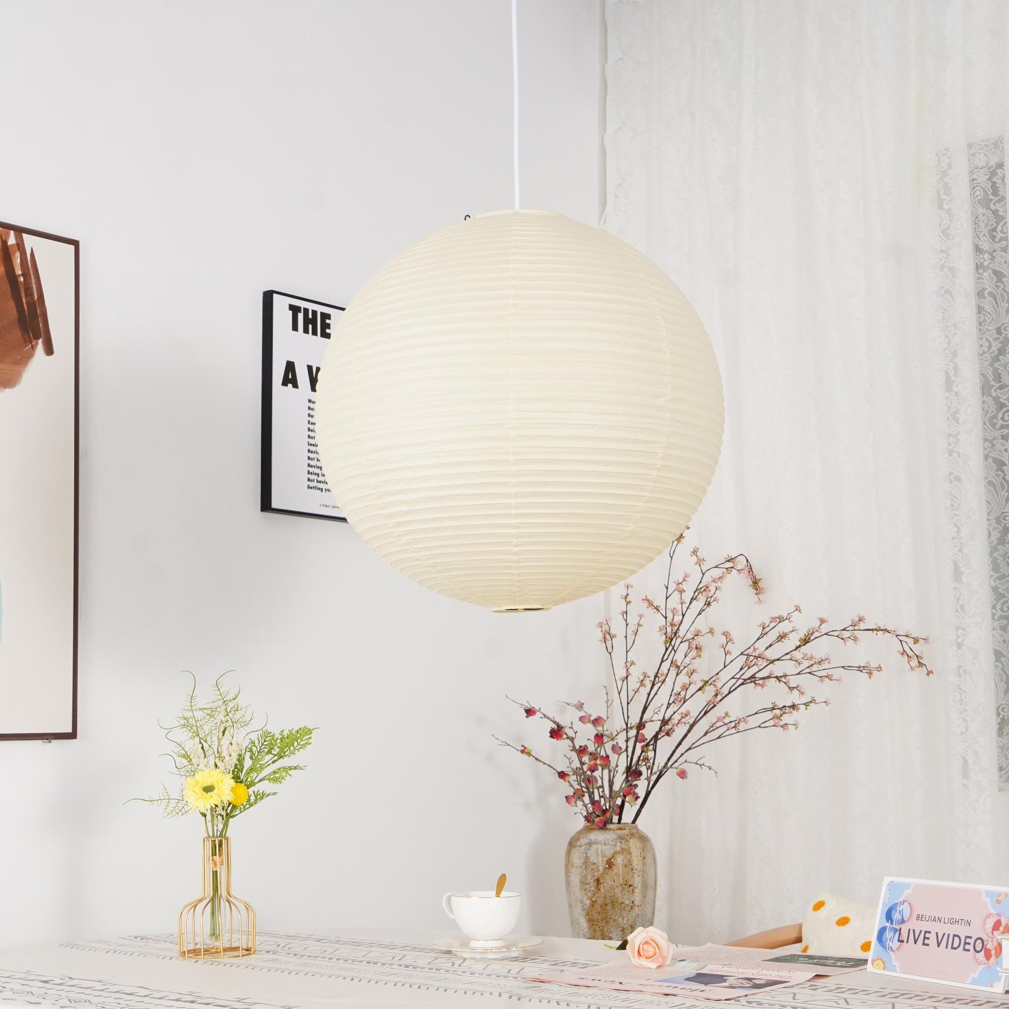 Sphere-Shape Paper Pendant Light | Mid-Century Accent