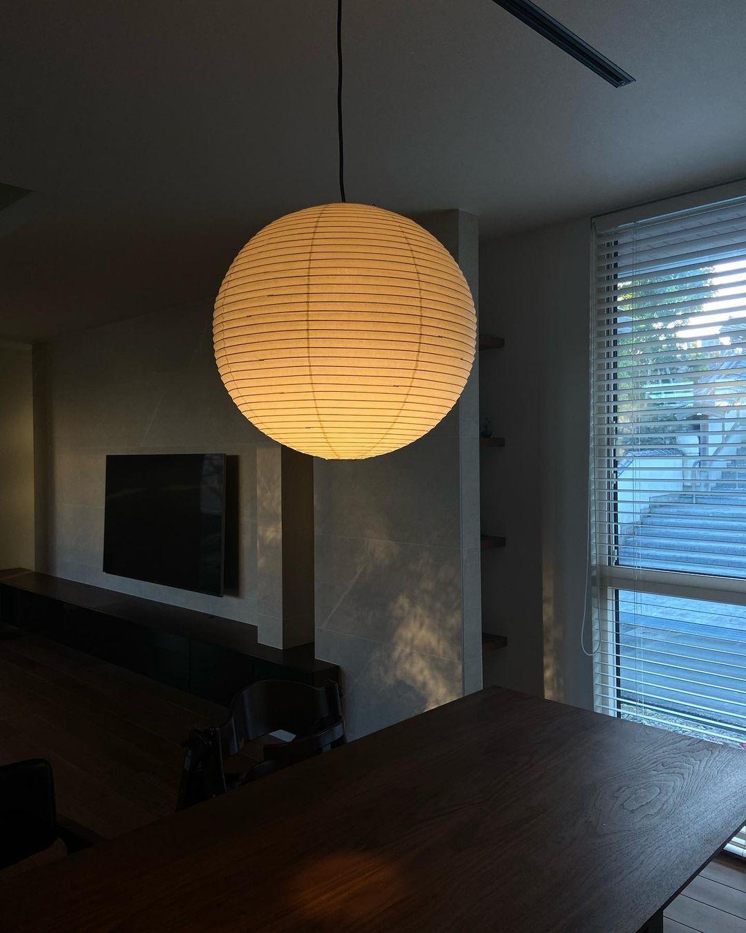 Sphere-Shape Paper Pendant Light | Mid-Century Accent