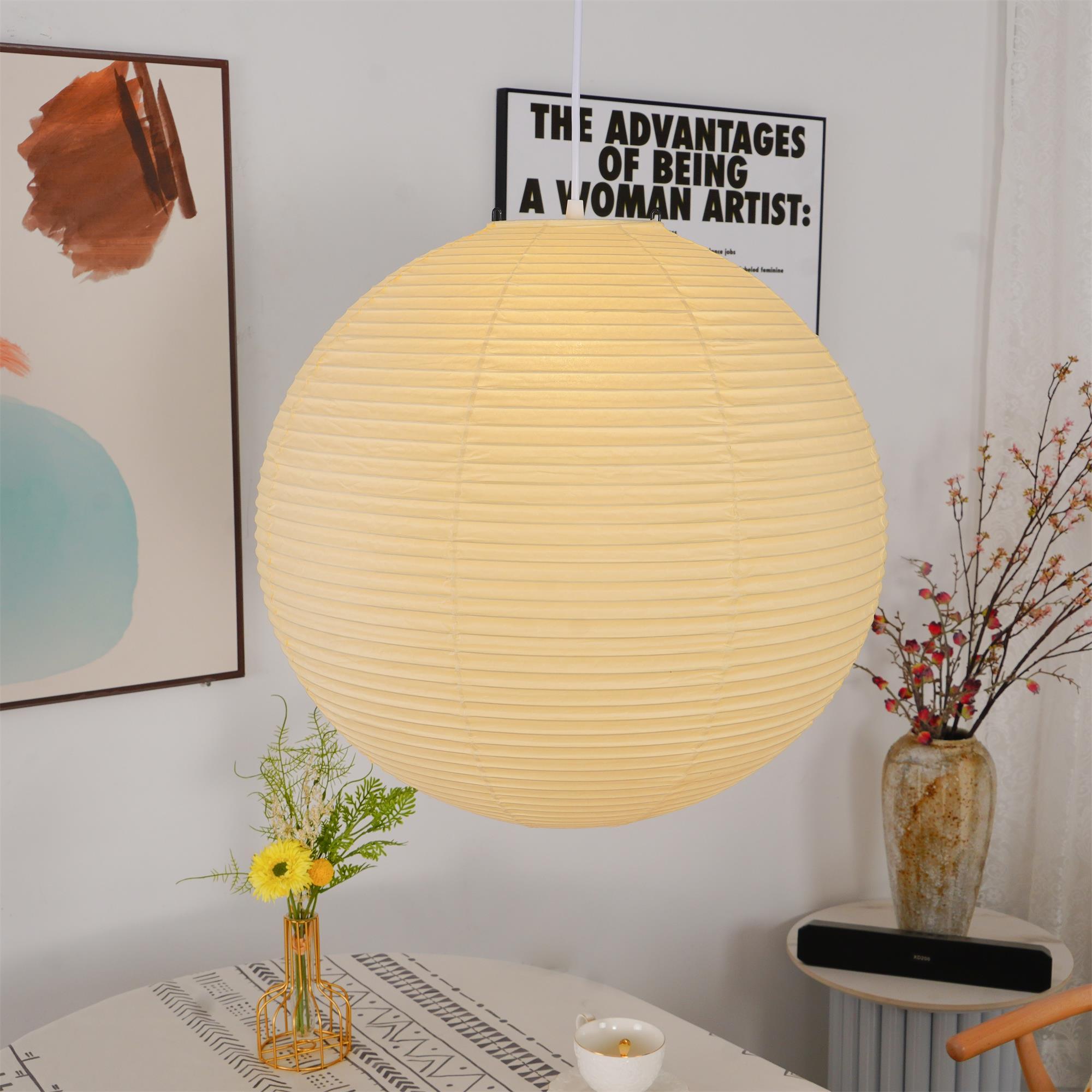 Sphere-Shape Paper Pendant Light | Mid-Century Accent