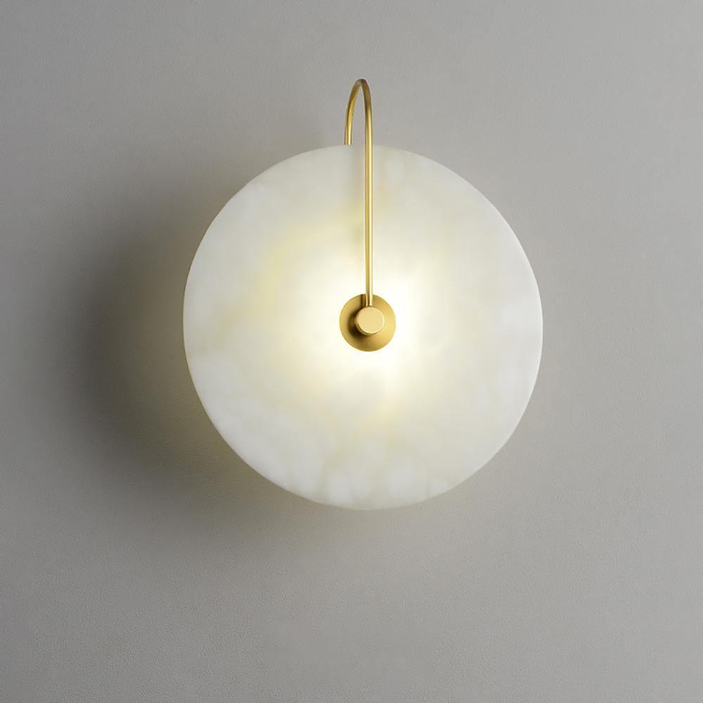 Round Alabaster LED Wall Light – Modern Circular Fixture