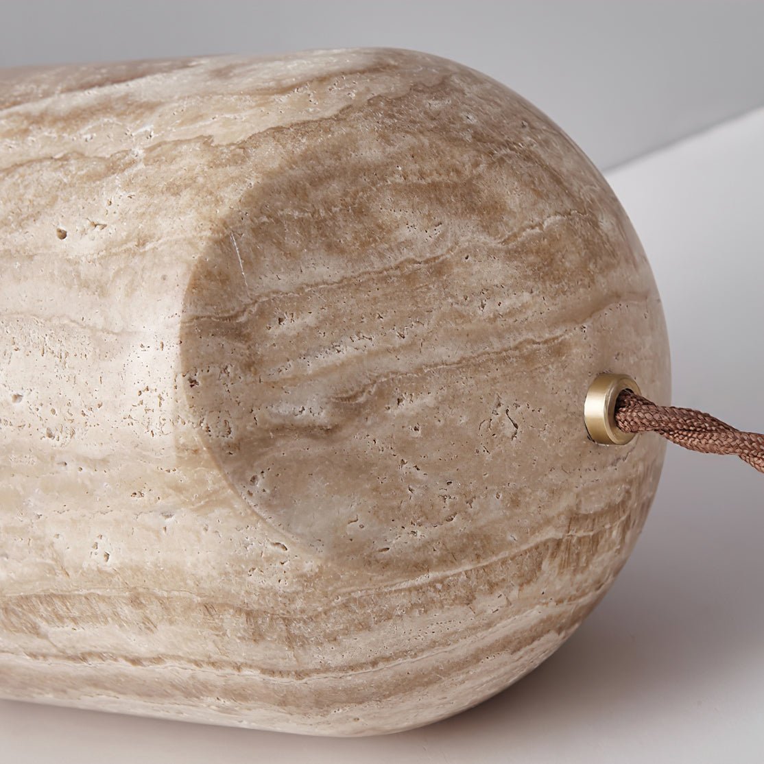 Modern Indoor Desk Lamp – Yellow Travertine Base & Shade