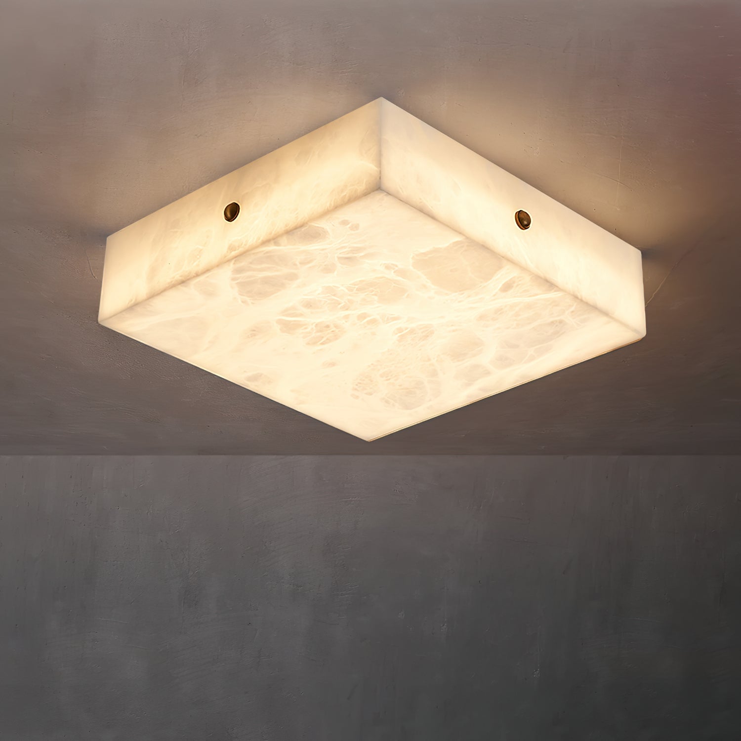 White Alabaster Ceiling Light – Snowflake Design with Integrated LED