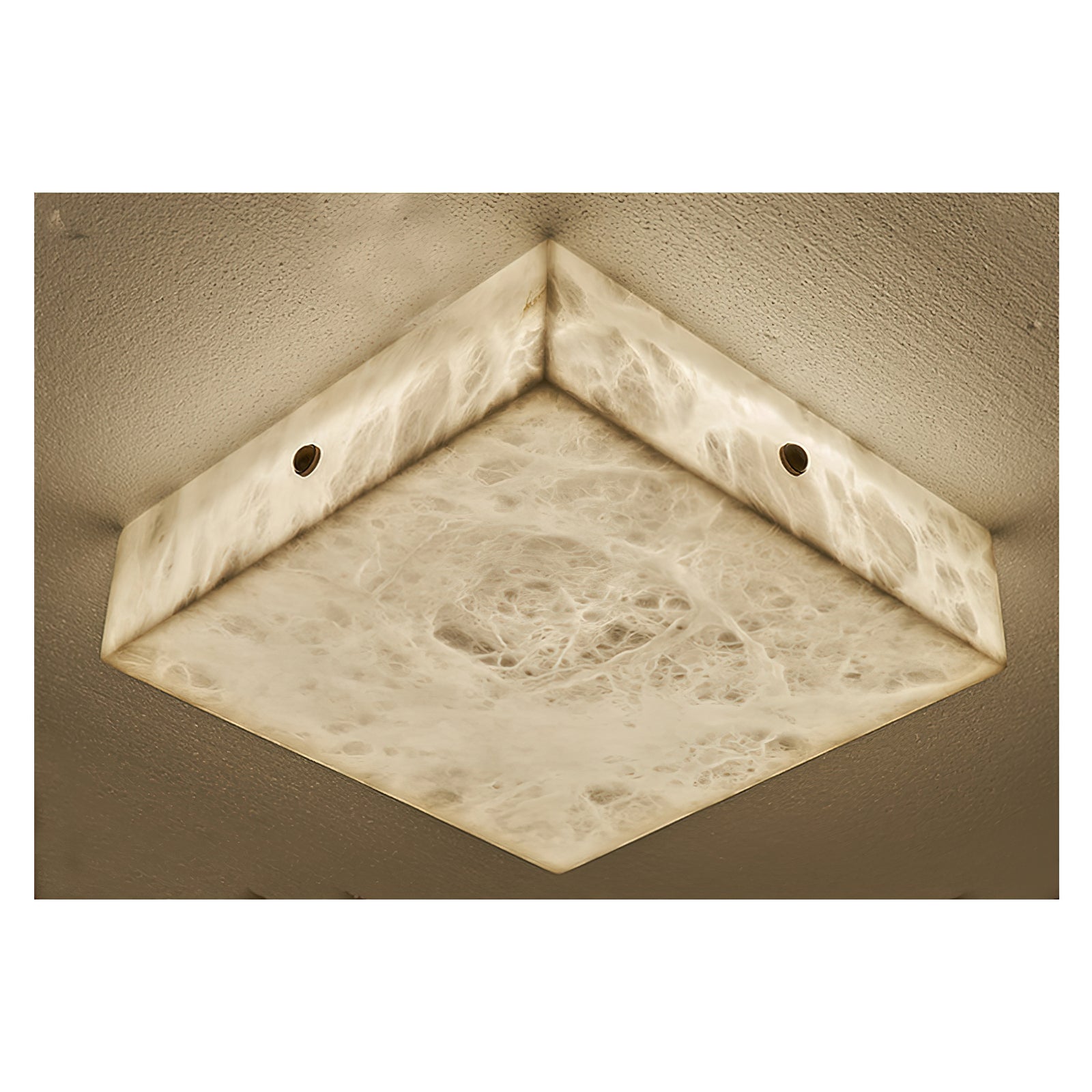 White Alabaster Ceiling Light – Snowflake Design with Integrated LED