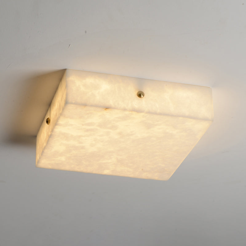 White Alabaster Ceiling Light – Snowflake Design with Integrated LED