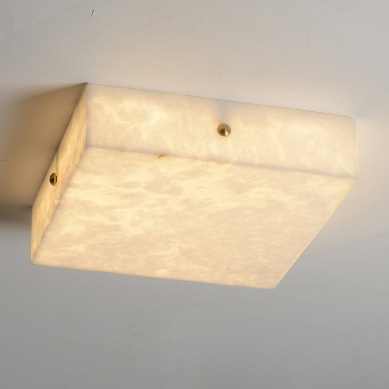 White Alabaster Ceiling Light – Snowflake Design with Integrated LED