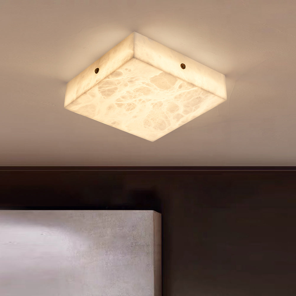 White Alabaster Ceiling Light – Snowflake Design with Integrated LED