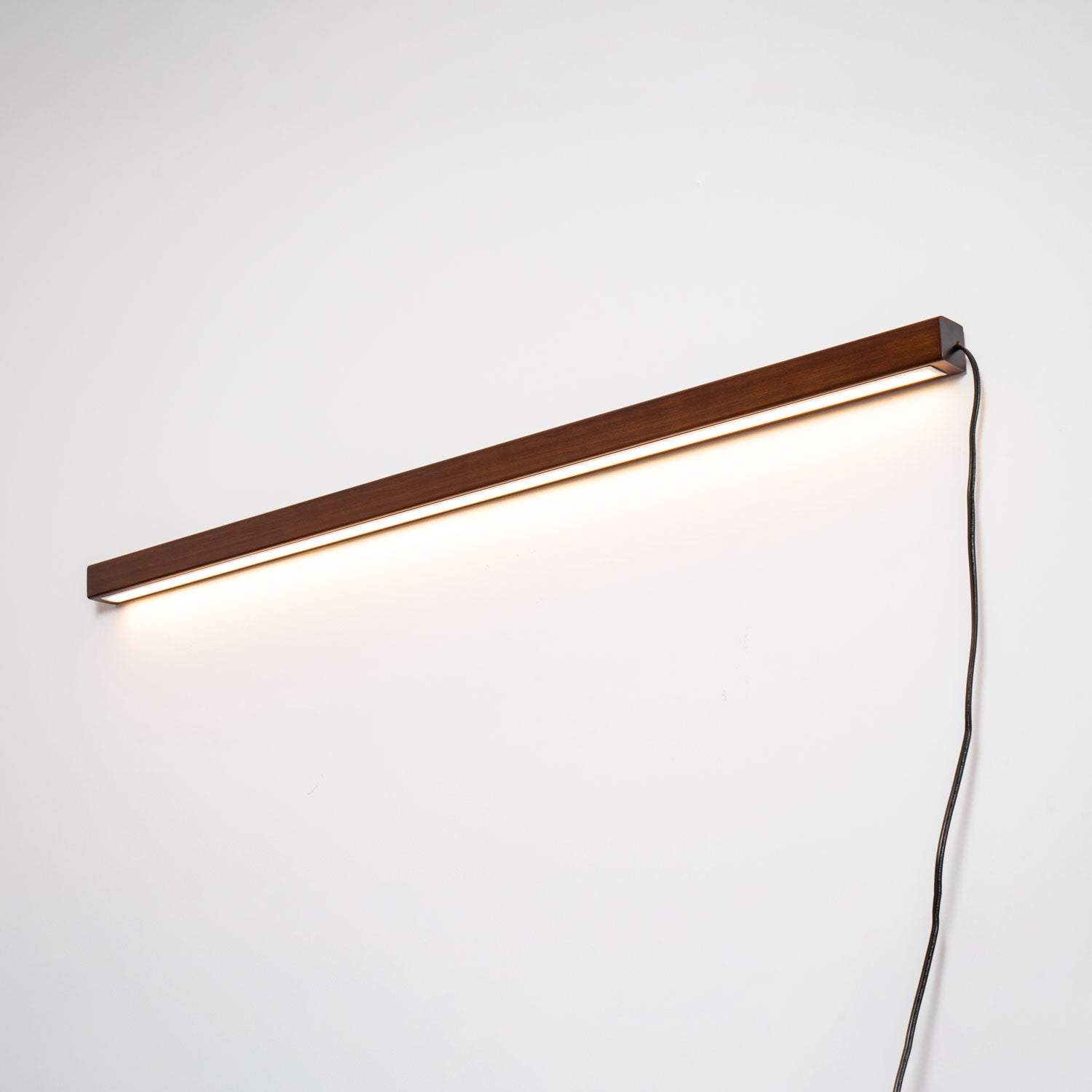 Linear Wood LED Wall Sconce - Walnut & Pine Finish Indoor Lamp