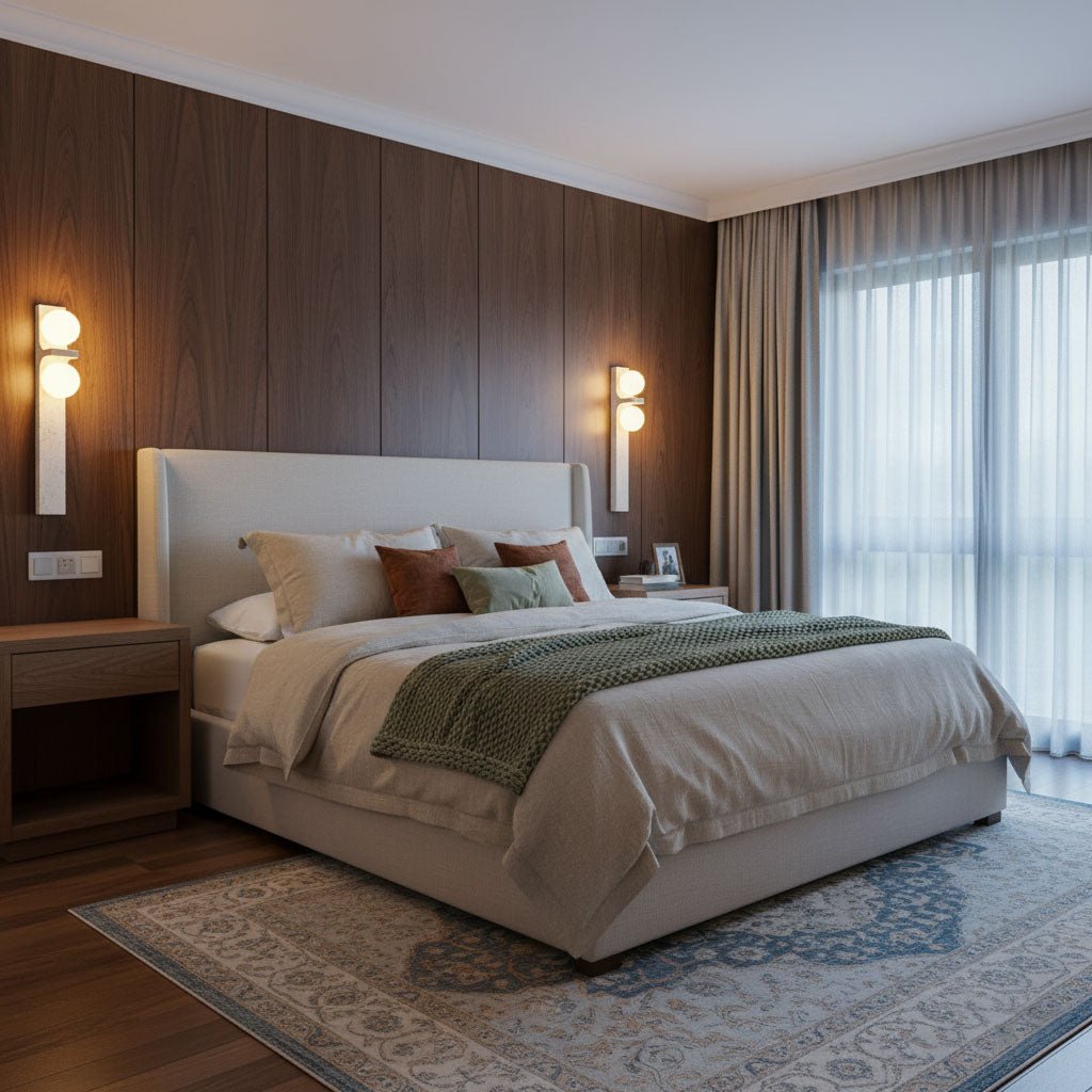 Asymmetrical Travertine Wall Sconce – Yellow Stone LED Indoor Lamp