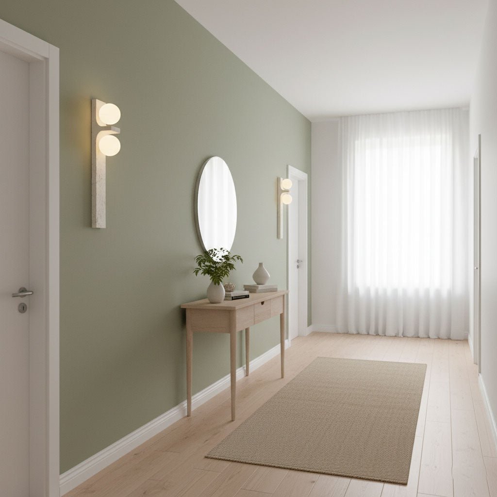 Asymmetrical Travertine Wall Sconce – Yellow Stone LED Indoor Lamp