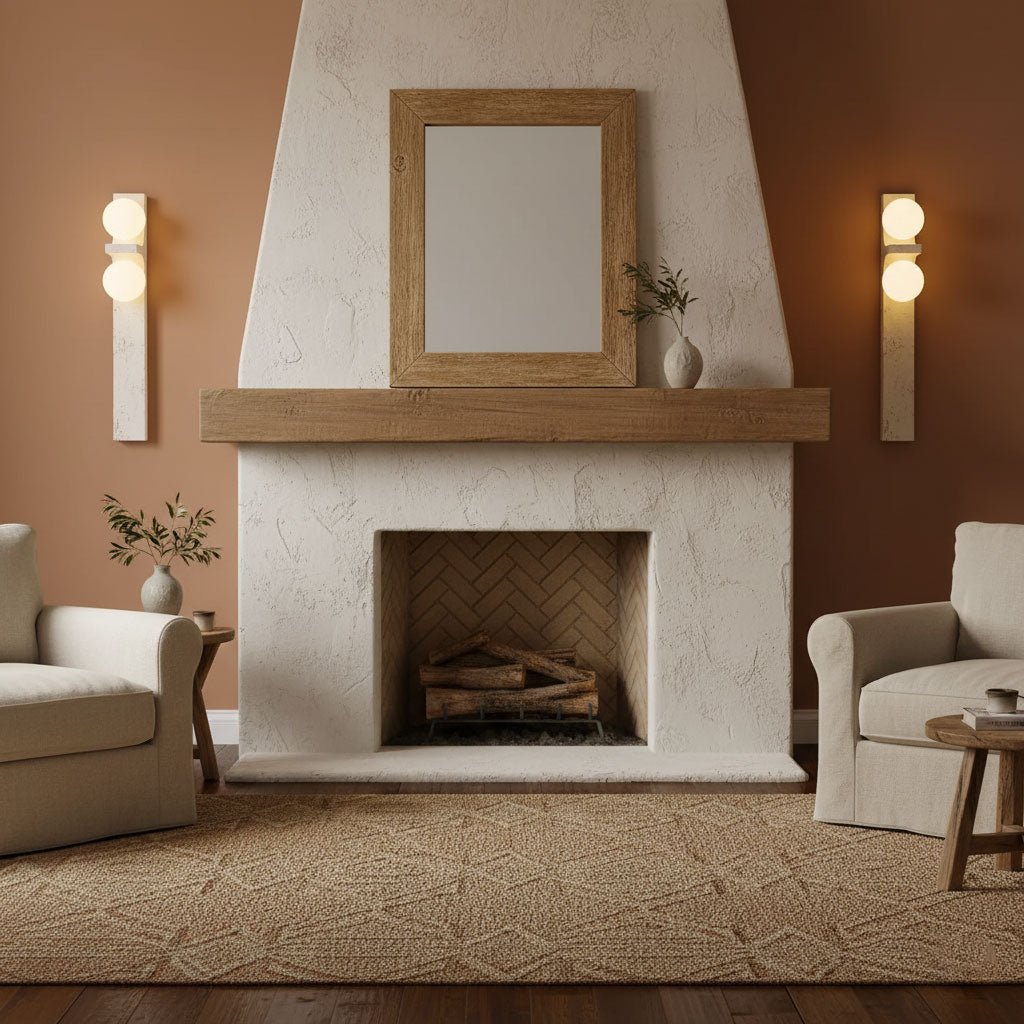 Asymmetrical Travertine Wall Sconce – Yellow Stone LED Indoor Lamp