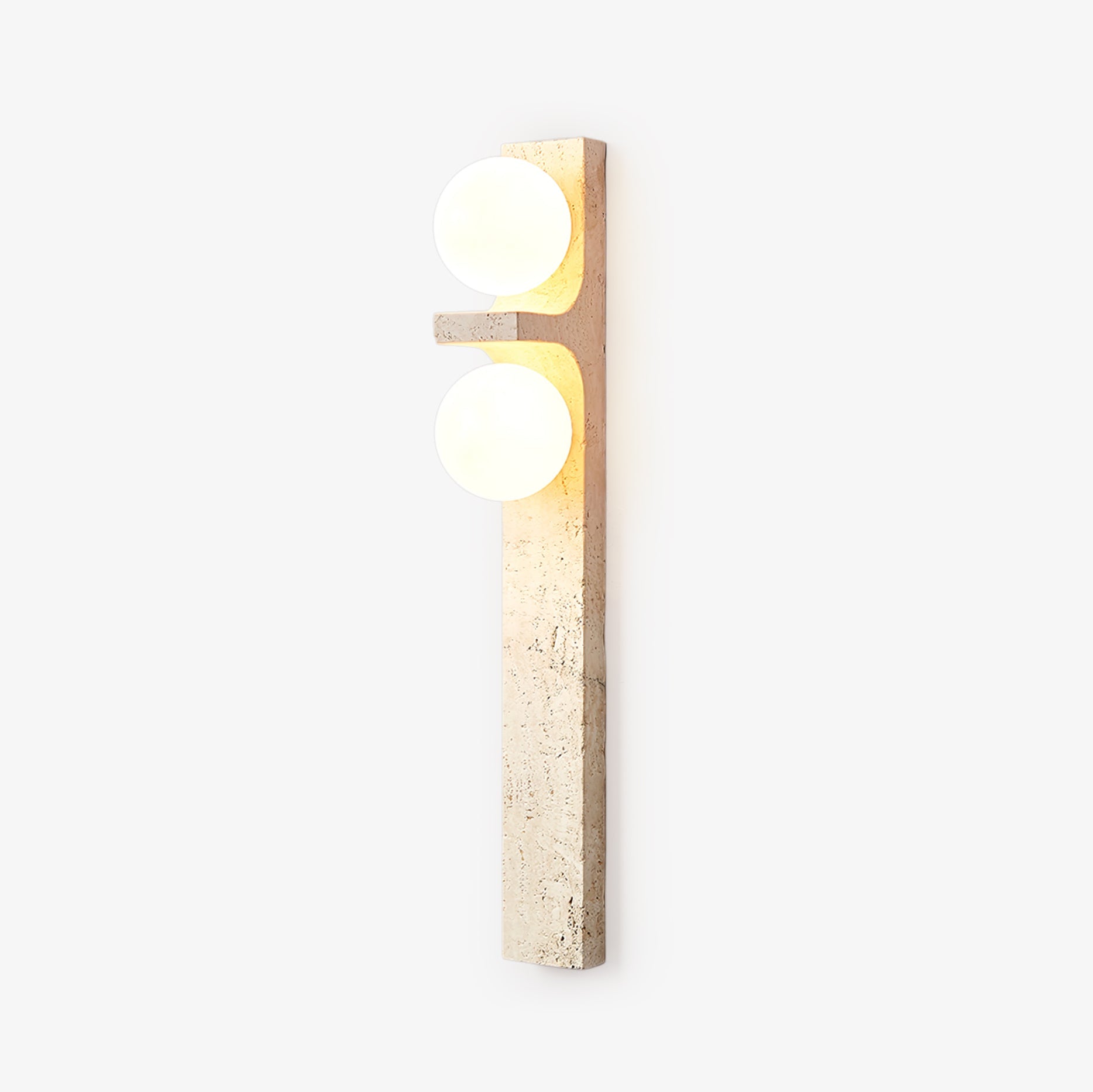 Asymmetrical Travertine Wall Sconce – Yellow Stone LED Indoor Lamp