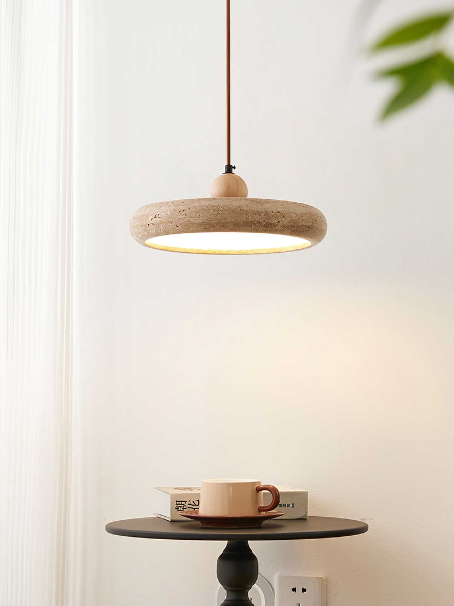 Minimalist Travertine Ceiling Lamp – Indoor LED Pendant Lamp