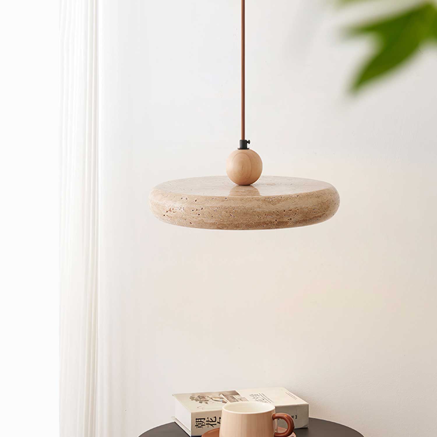 Minimalist Travertine Ceiling Lamp – Indoor LED Pendant Lamp