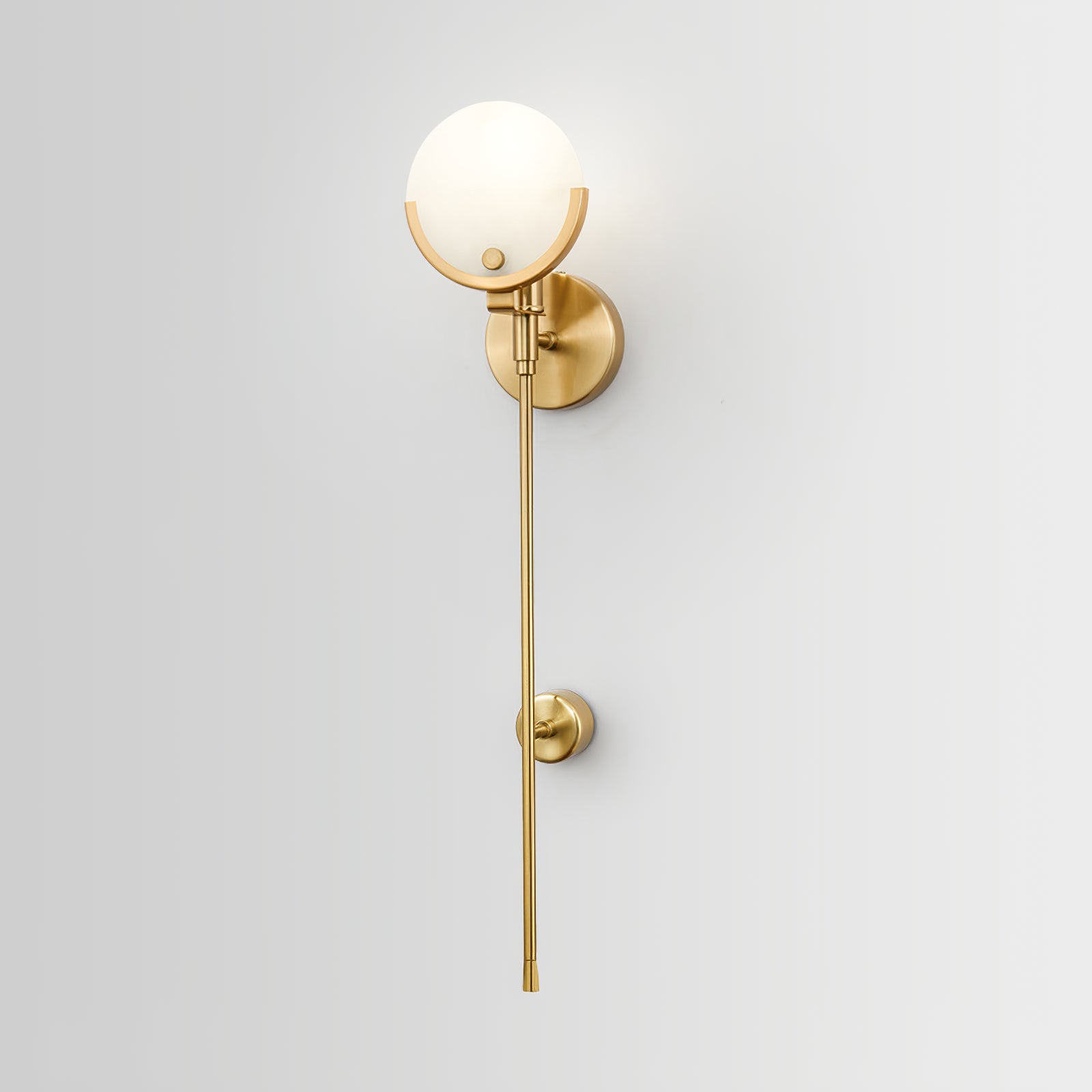 Modern Brass Wall Sconce – Alabaster Shade Accent Lamp
