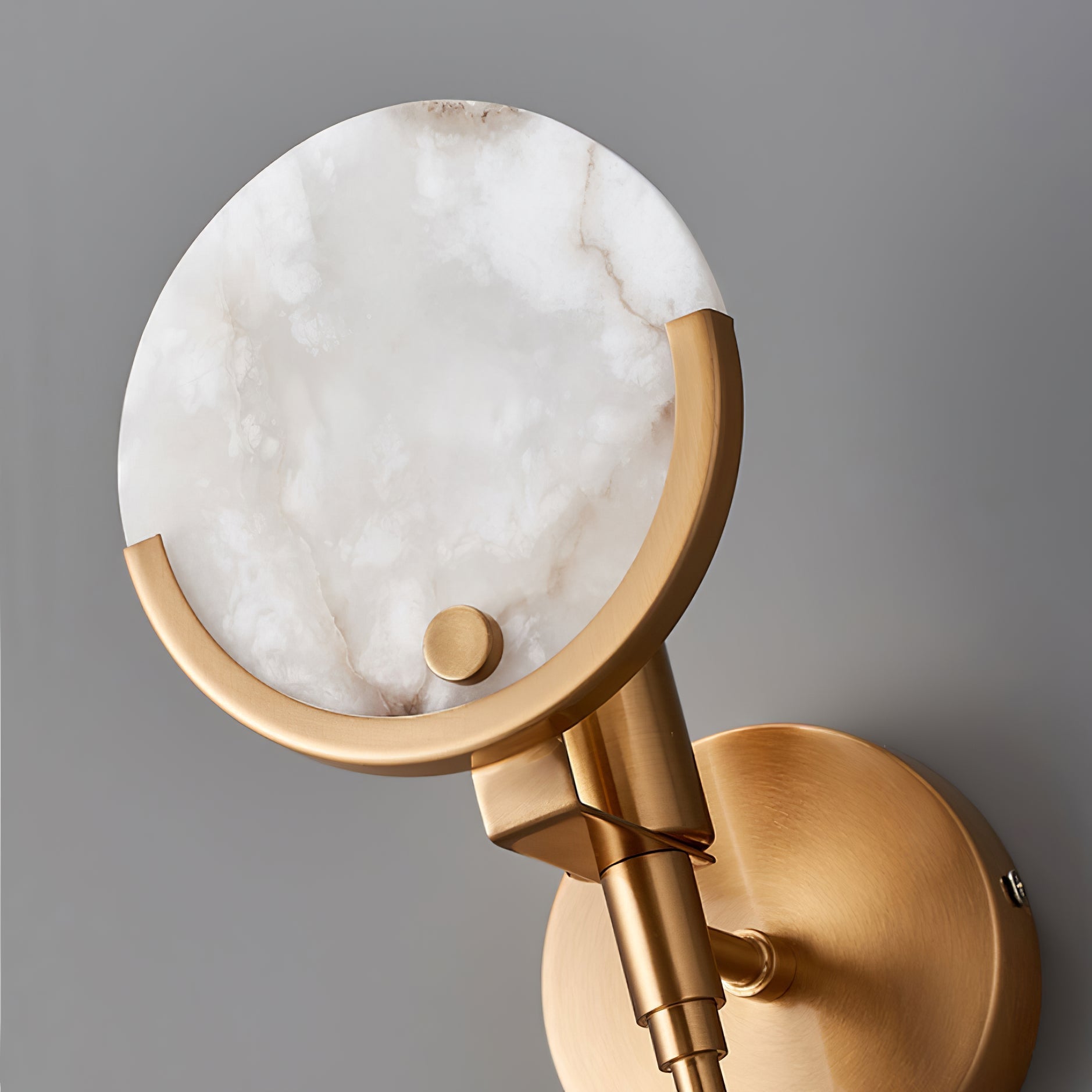 Modern Brass Wall Sconce – Alabaster Shade Accent Lamp