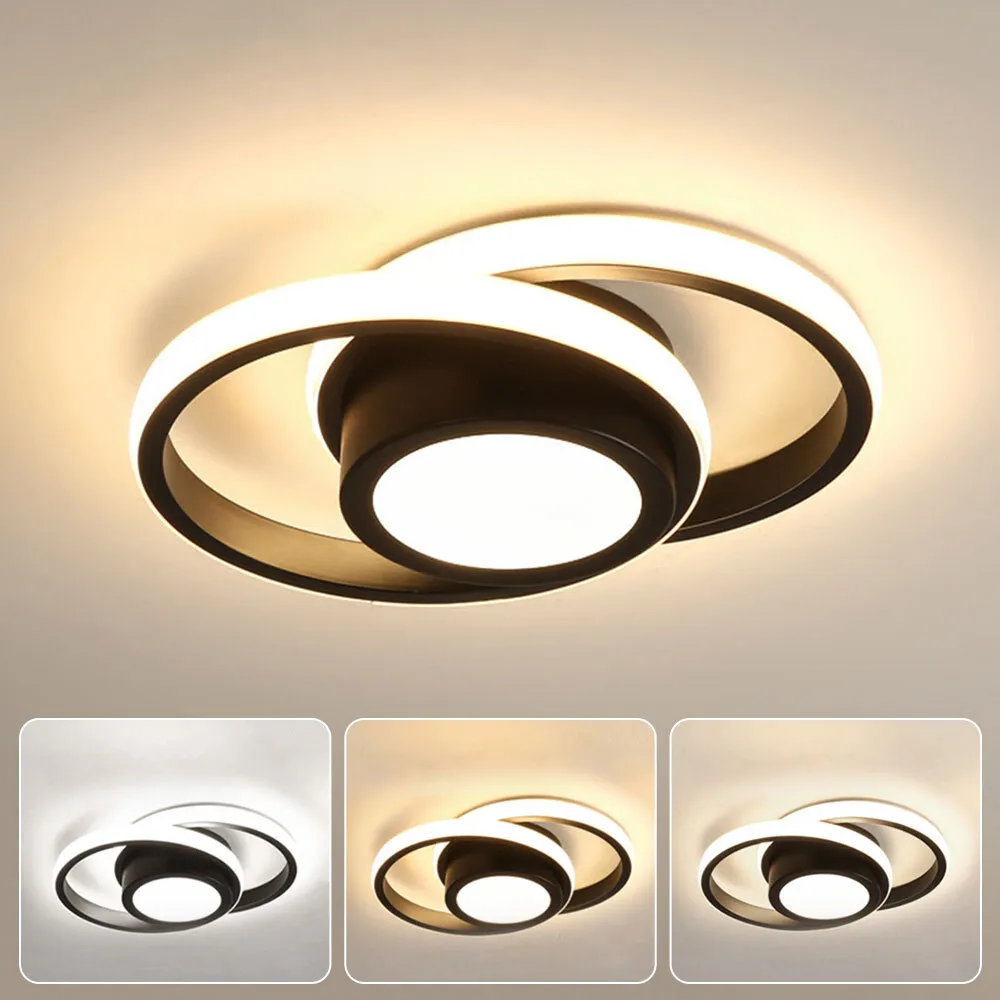 Dual Halo LED Ceiling Light | Minimalist Hallway Lighting