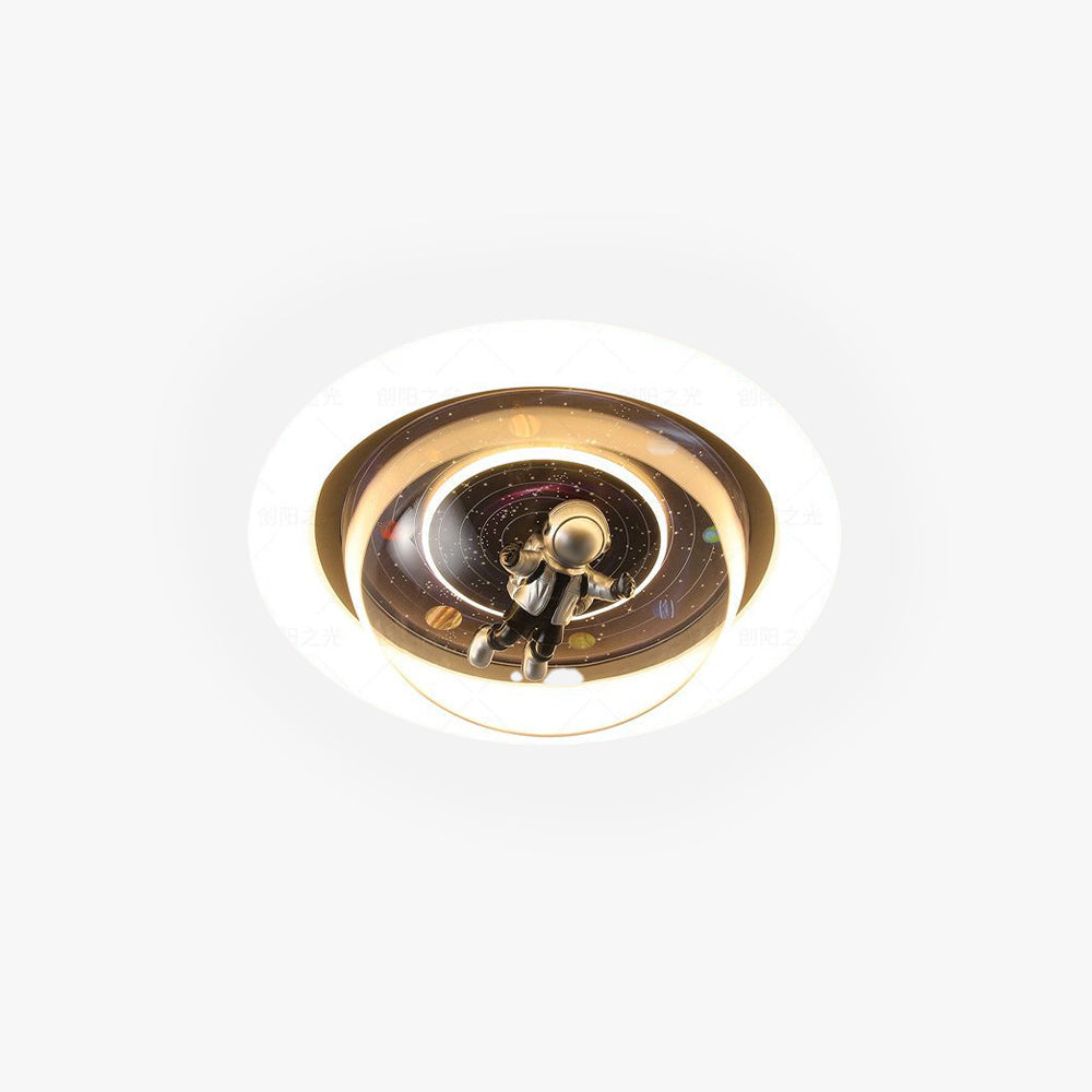 Kids’ Room Ceiling Light – Cosmic Astronaut Flush Mount Fixture
