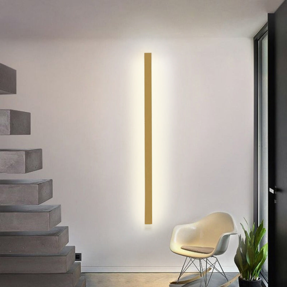 Modern Minimalist Linear Wall Lamp – Metal Lighting in Gold, Black, or White