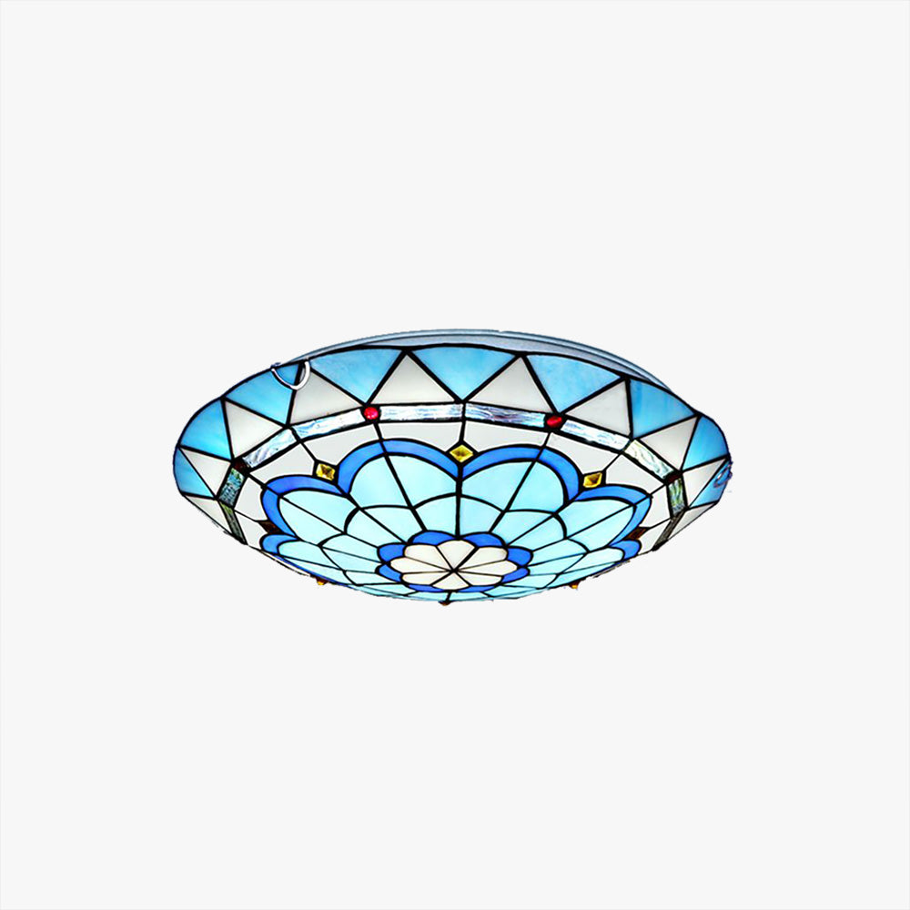Stylish Colorful Glass Ceiling Fixture – Flush Mount Bedroom Light