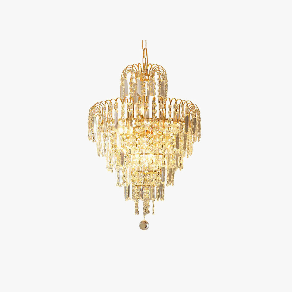 Opulent Gold Crystal Chandelier – Timeless Decorative Lighting