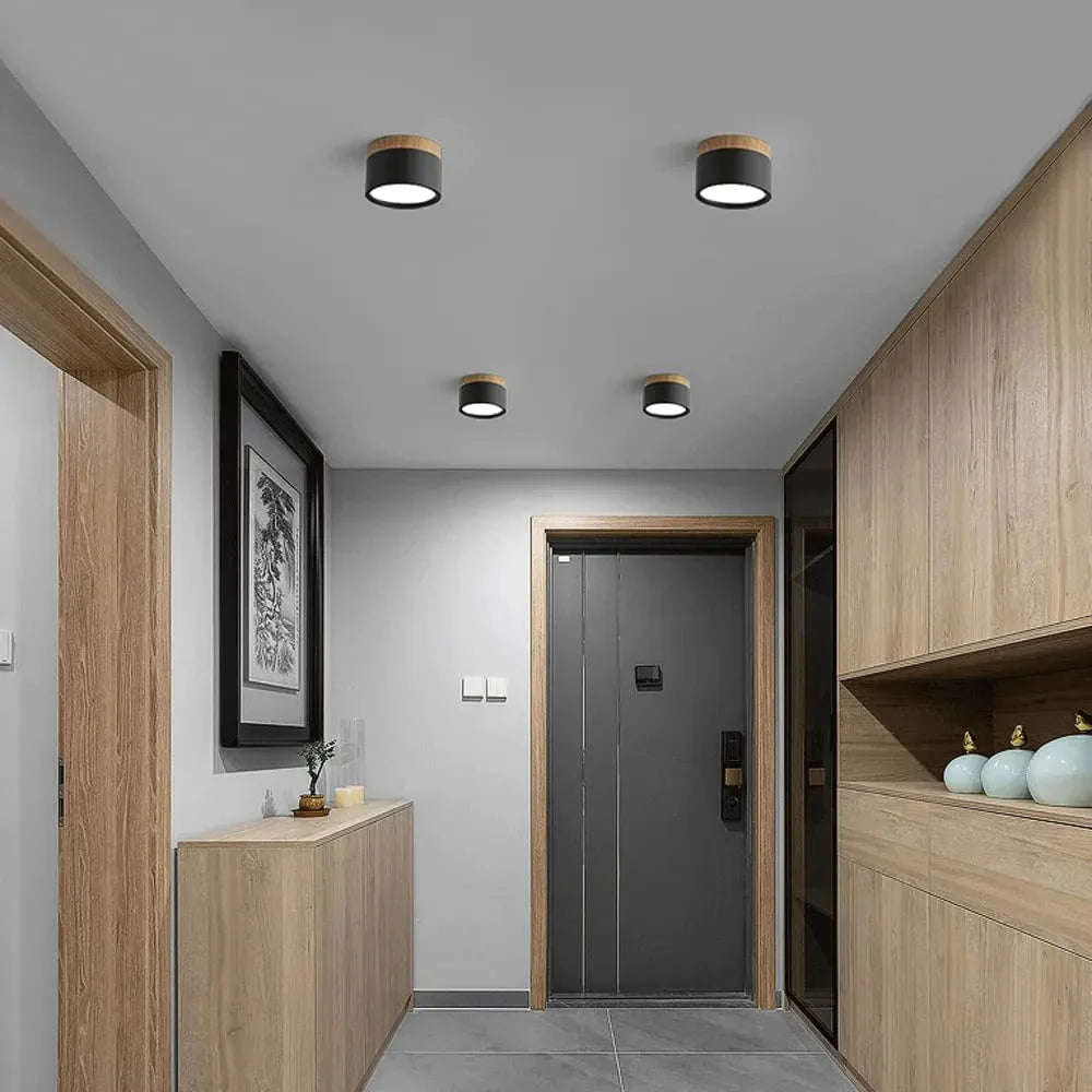 Compact Aluminum Cylinder LED Ceiling Light | Hallways