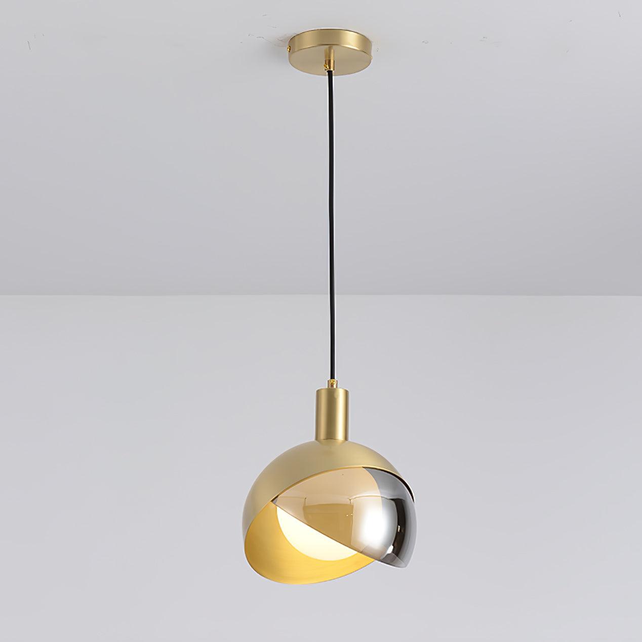 Half Round Golden-Shade Pendant Light